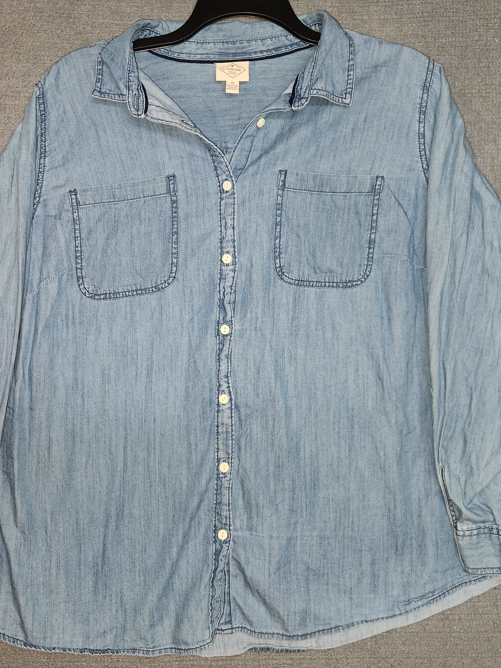 Light Blue Men's Denim Button-Up Shirt #357